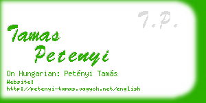 tamas petenyi business card